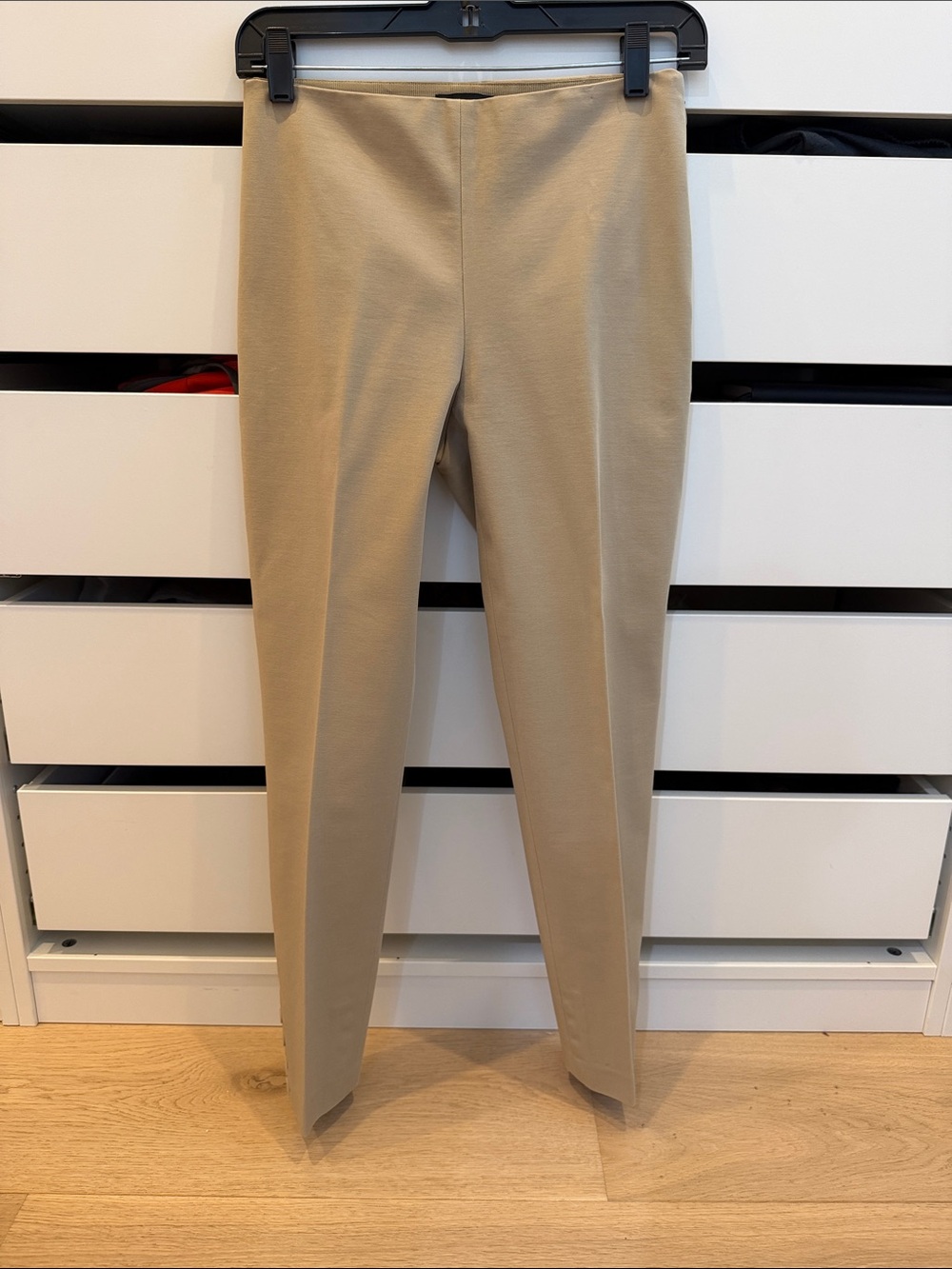 Theory Slim Chinos in Beige Tan